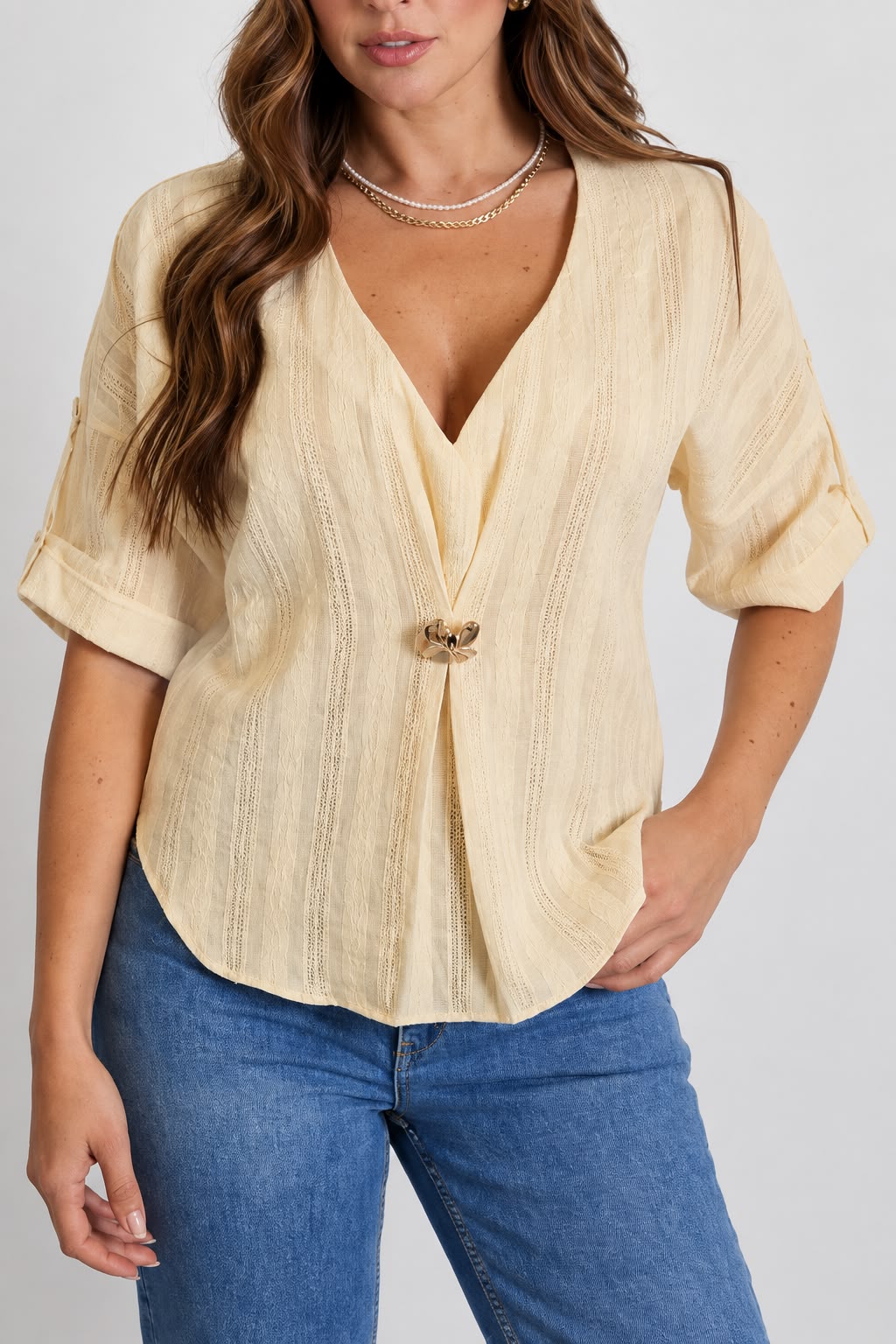 Blusa herraje central R- 12020