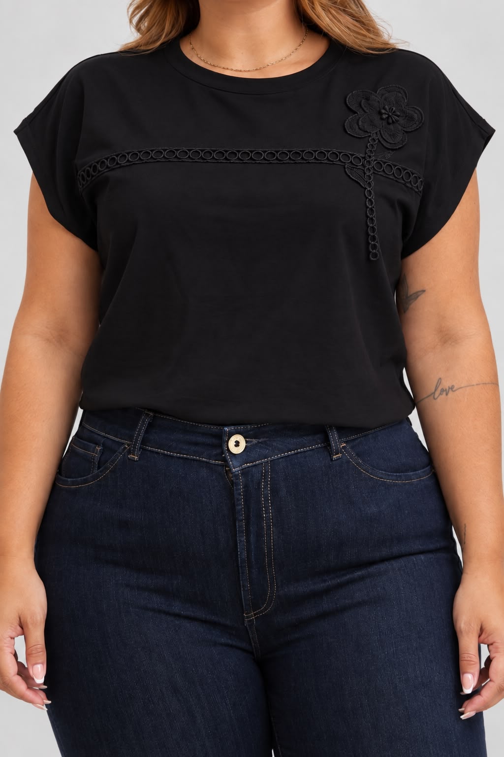Blusa flor plus R-12031