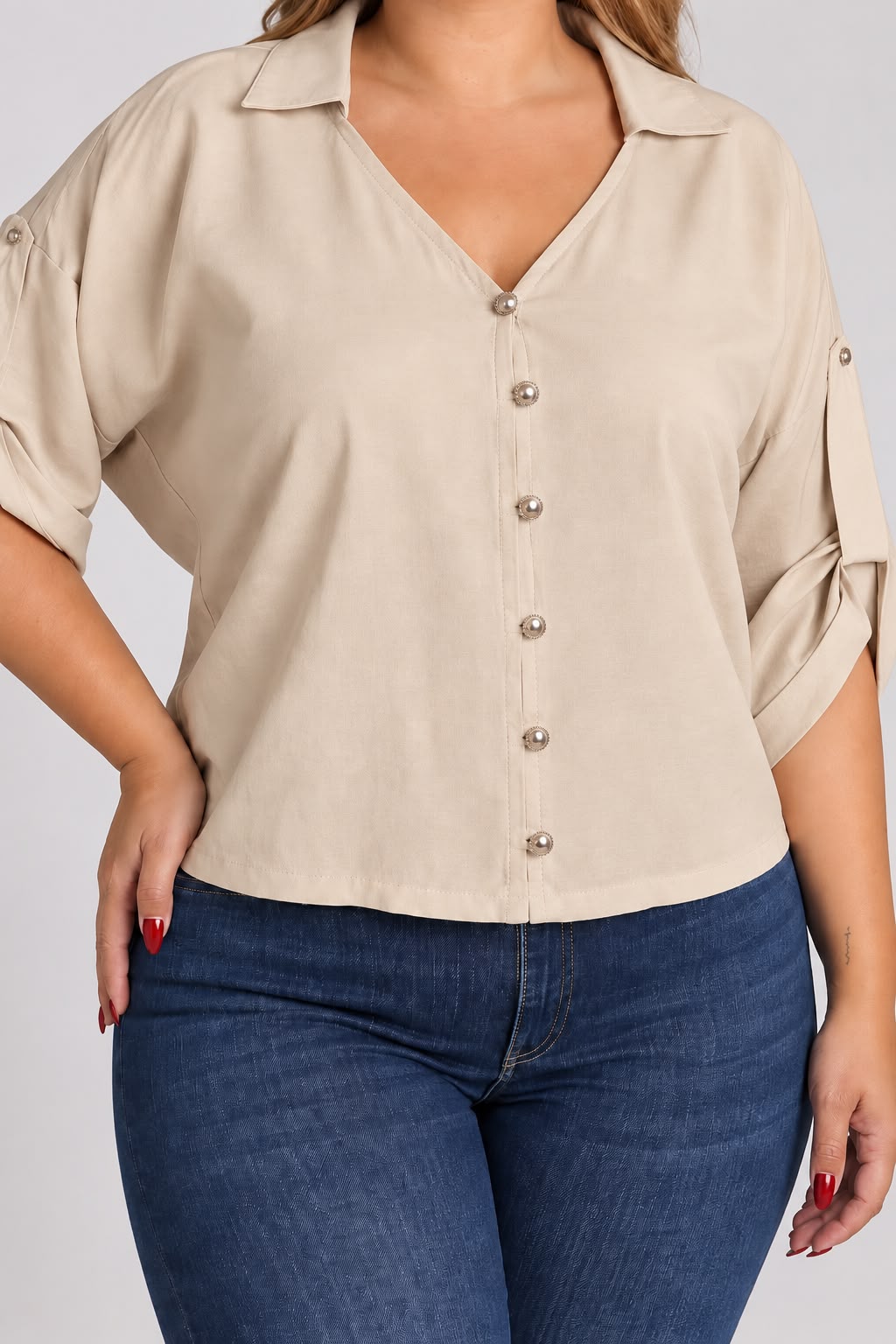 Blusa botones cuello R- 12051