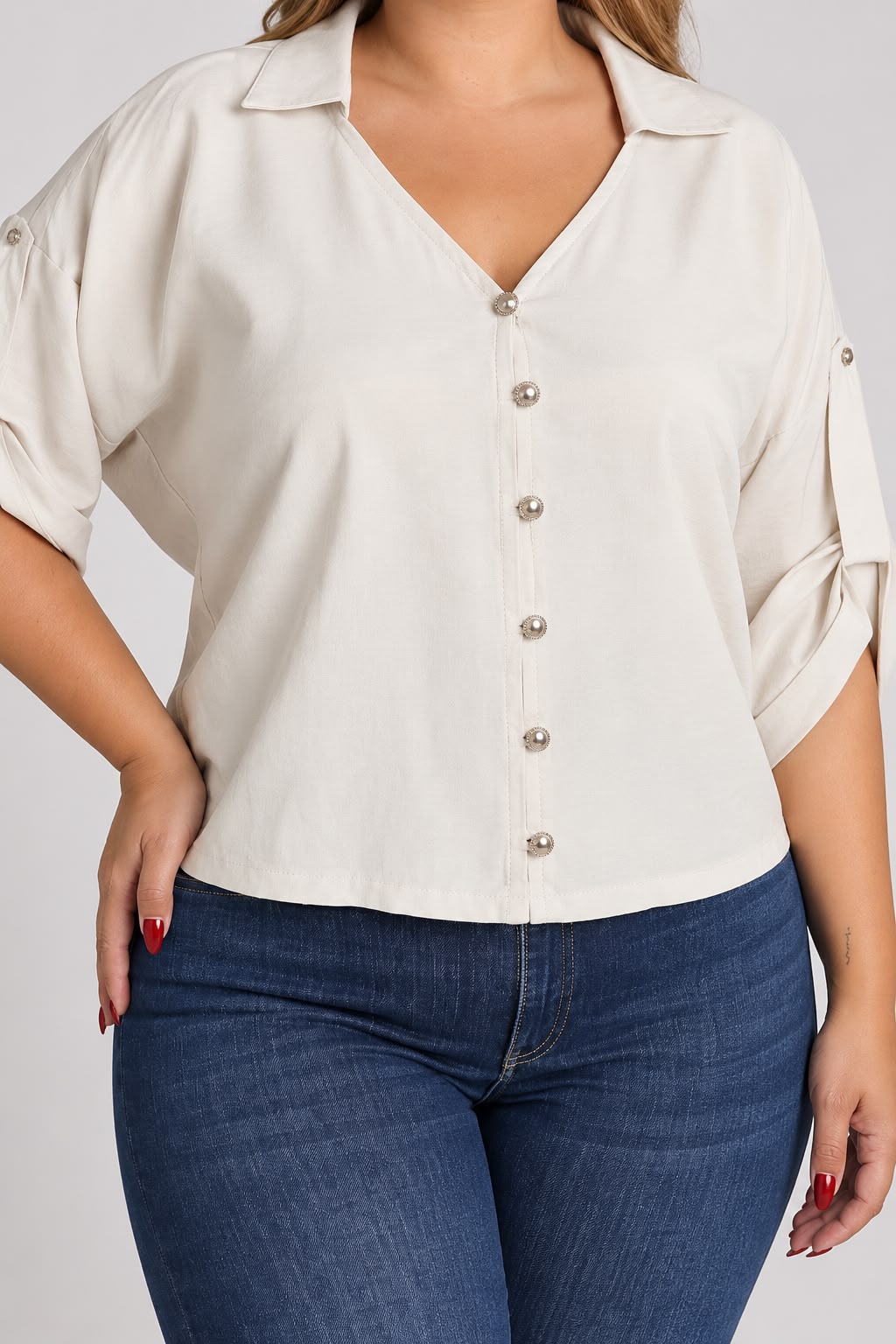 Blusa botones cuello R- 12051