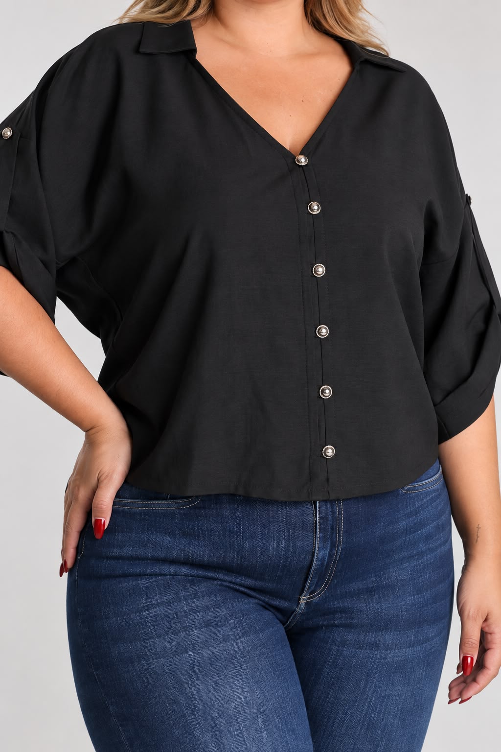 Blusa botones cuello R- 12051