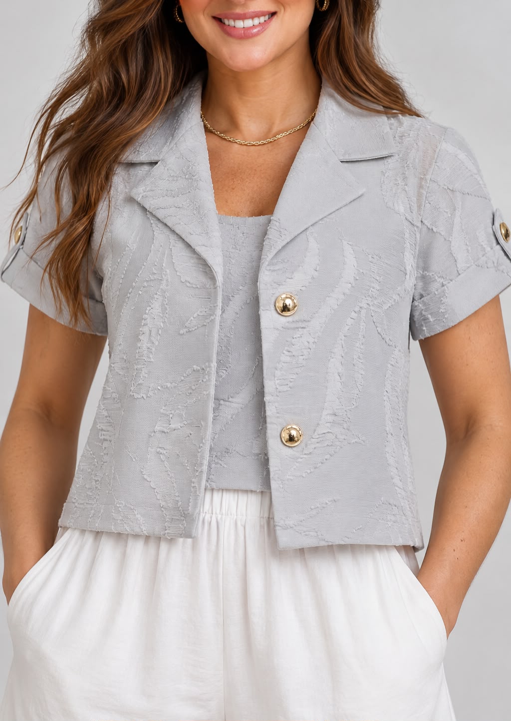Camisa jacqard R-12081