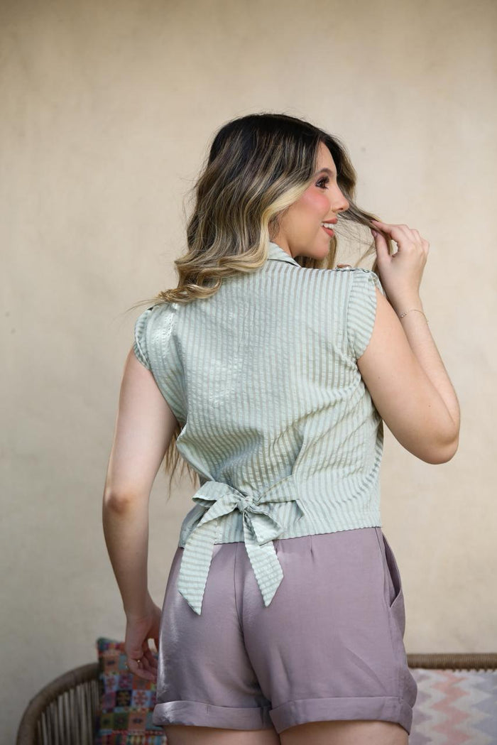 Blusa crop rayada